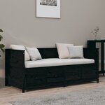 vidaXL Lit de jour sans matelas noir 75x190 cm bois de pin massif