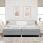 vidaXL Lit Sommier Avec Matelas Gris Clair 200x200 cm Tissu
