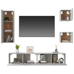vidaXL Ensemble de meubles TV 5 Pièces Gris béton Bois d'ingénierie