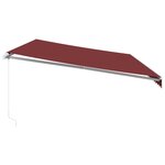 vidaXL Auvent manuel rétractable avec LED bordeaux 600x300 cm