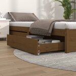 vidaXL Tiroirs de lit 2 Pièces Marron miel Bois de pin massif
