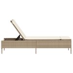 vidaXL Chaise longue avec coussin beige résine tressée