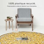 Tapis extérieur terrasse réversible rond - Tapis de jardin imperméable et résistant UV - Rae - Jaune - 180 cm - HOMESCAPES
