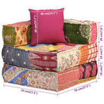 vidaXL Pouf modulaire avec oreiller Patchwork Tissu