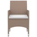 vidaXL Mobilier à dîner de jardin coussins 3 Pièces Résine tressée Verre