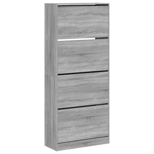 vidaXL Armoire à chaussures 4 tiroirs rabattables sonoma gris