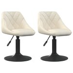 Vidaxl chaises pivotantes de salle à manger 2 pcs crème velours