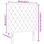 Tête de lit vidaXL Capiton gris clair 90 cm Velours