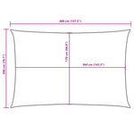vidaXL Voile de parasol Tissu Oxford rectangulaire 2x4 m Jaune