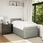 vidaXL Sommier à lattes de lit et matelas Gris clair 90x200 cm Velours