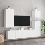 vidaXL Meuble TV mural blanc 40 5x30x90 cm bois d'ingénierie