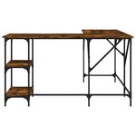 Bureau table poste de travail meuble d'ordinateur informatique étude chêne fumé 139 x 139 x 75 cm bois d'ingénierie brun 02_0023575