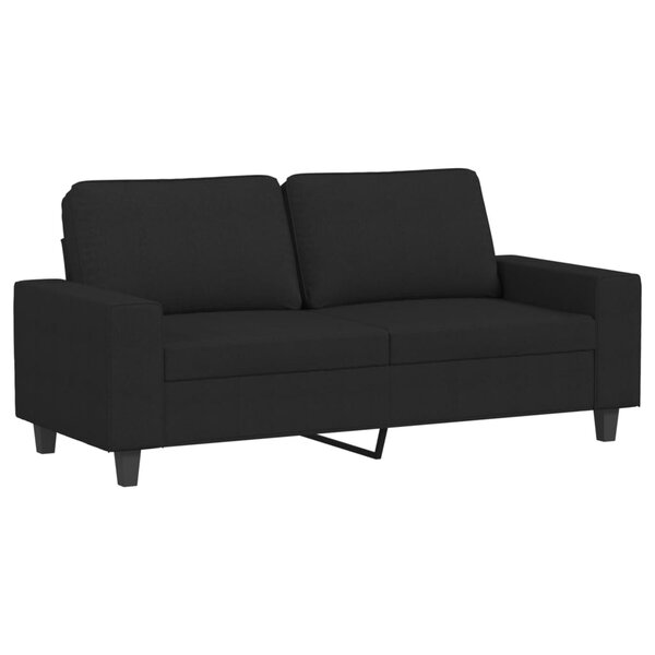 vidaXL Canapé à 2 places Noir 140 cm Tissu