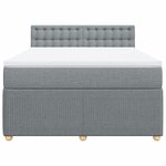 vidaXL Sommier à lattes de lit avec matelas Gris clair 140x190cm Tissu