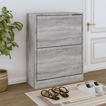 vidaXL Armoire à chaussures Sonoma gris 63x24x81 cm Bois d'ingénierie