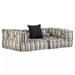 Vidaxl pouf modulaire à 2 places gris rayé tissu