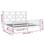 vidaXL Cadre de lit sans matelas marron miel bois massif 200x200 cm