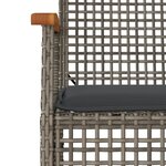 vidaXL Ensemble à manger de jardin 3 Pièces coussins gris résine tressée