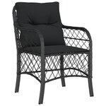 vidaXL Ensemble de repas de jardin 5 pièces avec coussins en rattan poly noir