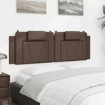 vidaXL Coussin de tête de lit marron 160 cm similicuir
