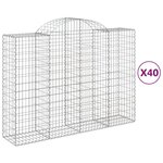 vidaXL Paniers à gabions arqués 40 Pièces 200x50x140/160 cm Fer galvanisé