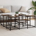 vidaXL Table basse chêne fumé 91x91x40 cm bois d'ingénierie
