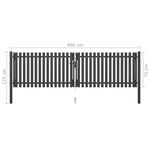 vidaXL Portail de clôture de jardin Acier 4x1 25 m Anthracite