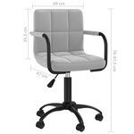 vidaXL Chaises pivotantes à manger lot de 4 gris clair velours