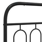 vidaXL Cadre de lit métal avec tête de lit noir 135x190 cm
