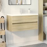 vidaXL Ensemble de meubles de bain 2Pièces céramique et bois d'ingénierie