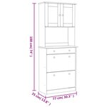 vidaXL Buffet ALTA blanc 77x35x188 cm bois massif de pin