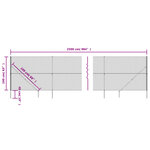 vidaXL Clôture à mailles losangées avec ancrage anthracite 1 6x25 m