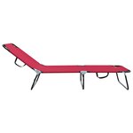 vidaXL Chaise longue pliable 2 Pièces portable rouge en tissu Oxford 600D