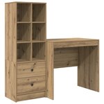 Bureau vidaXL avec Rangement Chêne Artisan Bois d'Ingénierie