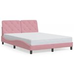 vidaXL Cadre de lit sans matelas rose 140x200 cm velours