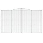 vidaXL Paniers à gabions arqués 4 Pièces 400x30x220/240 cm Fer galvanisé