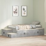 vidaXL Cadre de lit gris béton 90x200 cm