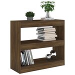 vidaXL Bibliothèque/Séparateur de pièce chêne marron 80x30x72 cm