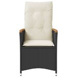 vidaXL Chaise inclinable de jardin avec coussins noir résine tressée