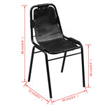 vidaXL Chaises à manger lot de 4 noir cuir véritable