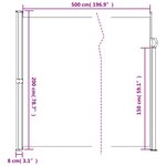 vidaXL Auvent latéral rétractable marron 200x500 cm