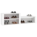 vidaXL Armoire à chaussures Blanc 150x35x45 cm Bois d'ingénierie