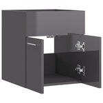 vidaXL Armoire d'évier Gris brillant 41x38 5x46 cm Bois d’ingénierie