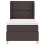 Lit à ressorts vidaXL avec matelas - Marron foncé  90x200 cm  Tissu