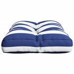 vidaXL Coussin de palette rayures bleues et blanches 60x40x12 cm tissu