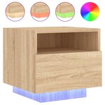 vidaXL Armoires de chevet avec lumières LED 2 Pièces chêne sonoma