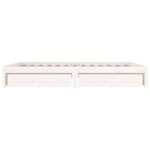 vidaXL Cadre de lit avec tiroirs Blanc 135x190 cm Double