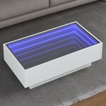 vidaXL Table basse avec LED blanc 90x50x30 cm bois d'ingénierie