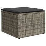 vidaXL Salon de jardin 9 Pièces avec coussins gris résine tressée
