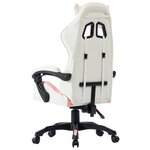 Chaise fauteuil siège pivotante de bureau informatique étude de jeux vidéo Rose similicuir rose 02_0024228